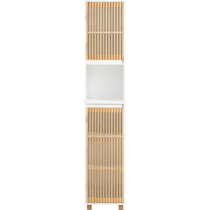 SoBuy BZR127-W Badezimmer-Hochschrank, MDF, Lackiert, Weiß, 30 x 145 x 30 cm – Bild 1