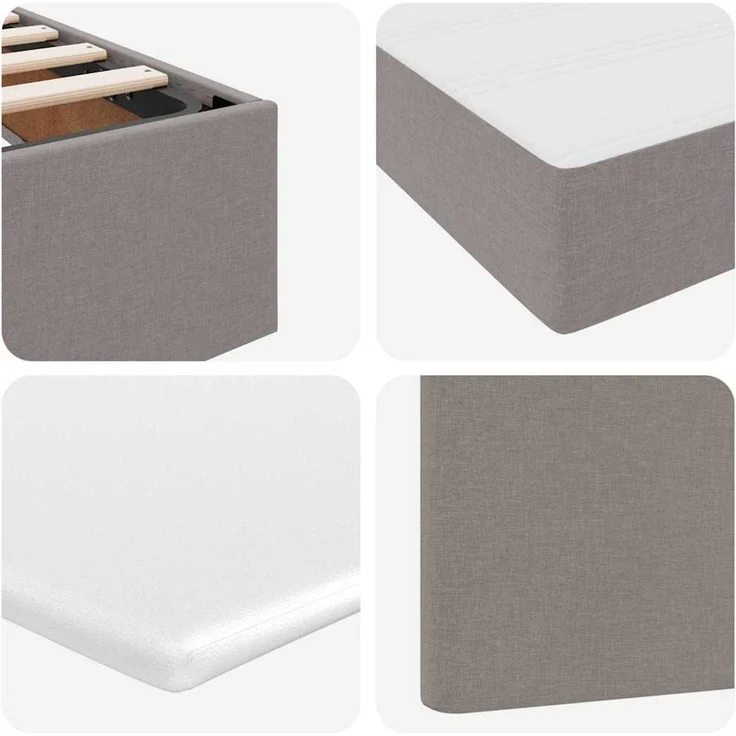 vidaXL LED-Speicherbett mit Matratze Taupe 120 x 200 cm Stoff 3372348 – Bild 12
