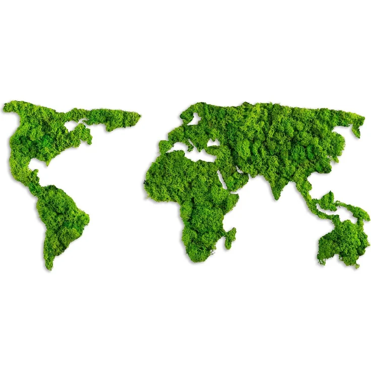 Wallity 'World Map' Dekoratives Wandaccessoire aus Metall, Grün, 32 x 70 cm – Bild 7