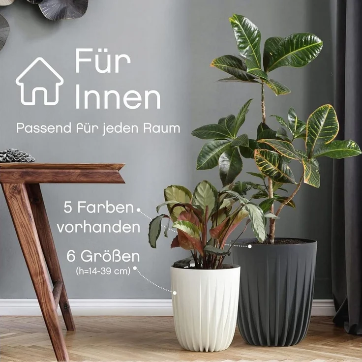 KONZEPT Blumentopf Hoher Blumentopf, Pflanzkübel Groß für Außen, Balkon, Übertopf mit Drainagesystem – Bild 3