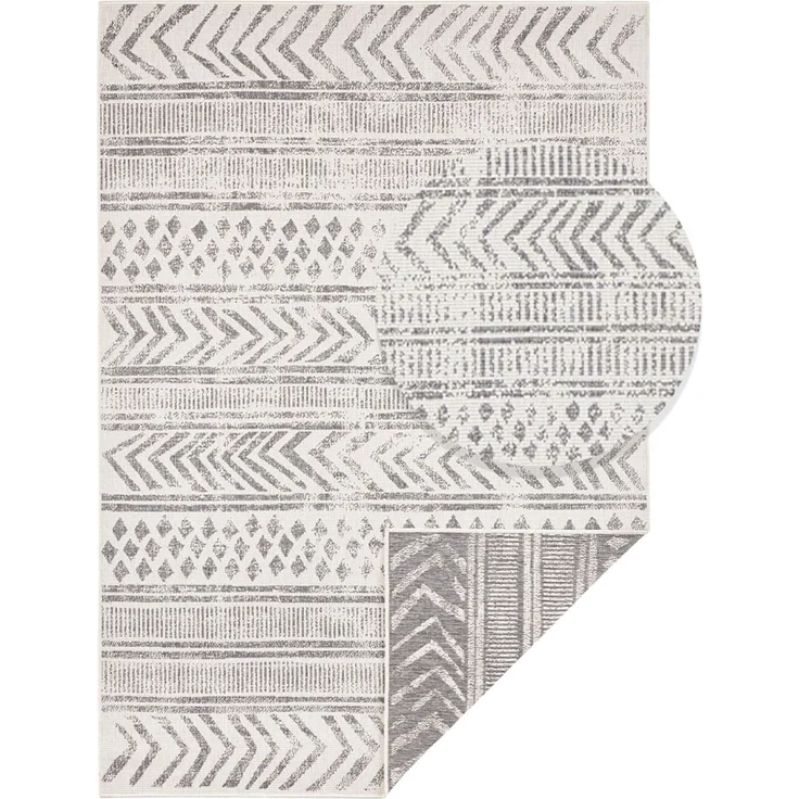 In- und Outdoor Wendeteppich Biri Grau Creme - 160 x 230 x 0 cm – Bild 1