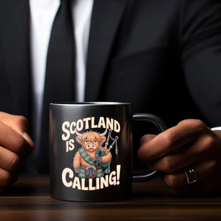 speecheese Tasse Scotland is calling! Tasse mit Highland-Kuh-Motiv – Bild 5