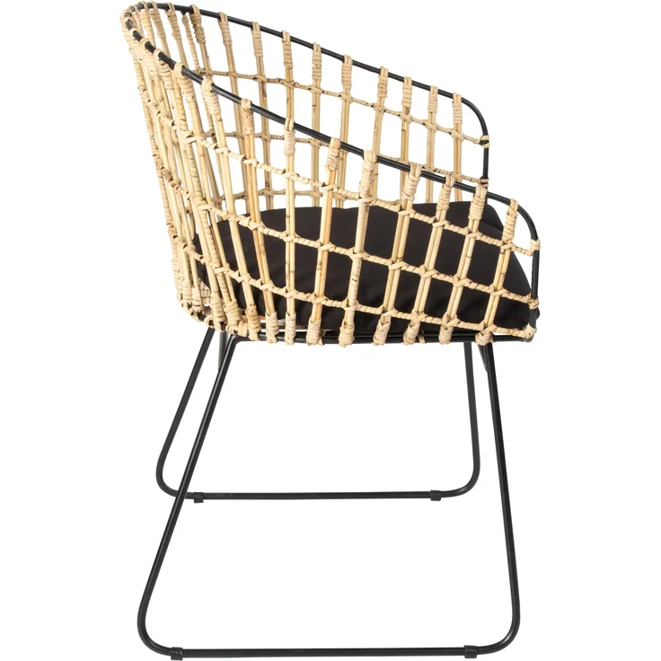 Esszimmerstuhl Armlehnenstuhl Rattan Farbe natur inkl. Kissen LIMA 80548219 – Bild 4