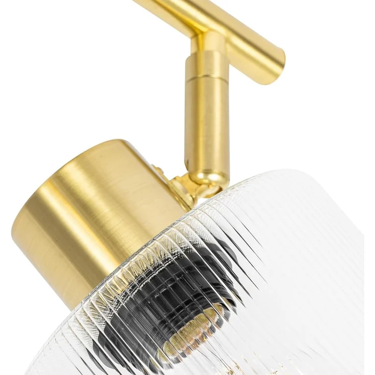 Qazqa LED Aufbaustrahler Laura, ohne Leuchtmittel, E27, Gold, Art Deco, Glas, 2-flammig – Bild 5