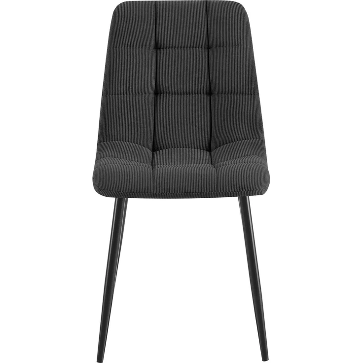 CLP 2er Set Esszimmerstuhl Tilde gepolstert mit Rückenlehne bis 150 kg belastbar - Farbe:grau;Material:Cord – Bild 3