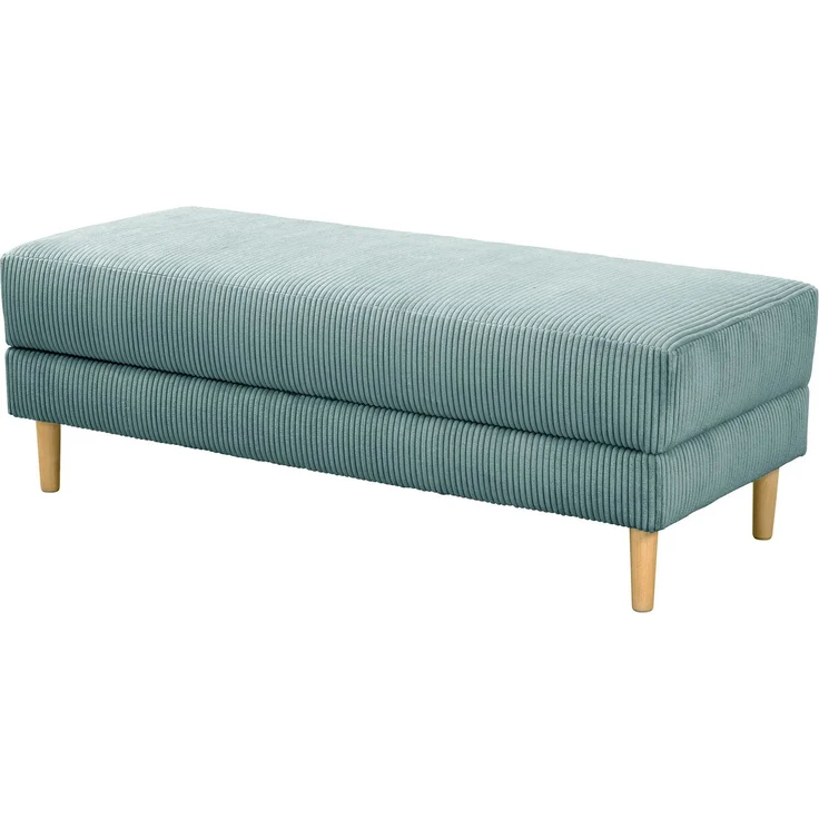 Funktionssofa mit Hocker Kattie Cordstoff eisblau – Bild 5