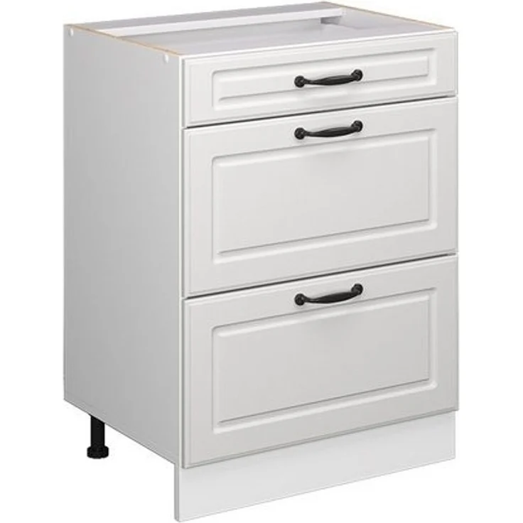 Küchenunterschrank R-Line Weiß Landhaus 60 cm mit Schubladen, ohne Arbeitsplatte Vicco – Bild 4