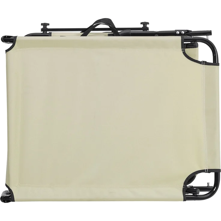 2er Set Sonnenliege Lomeda mit Sonnendach 187x53x27cm Creme [casa. pro] – Bild 3