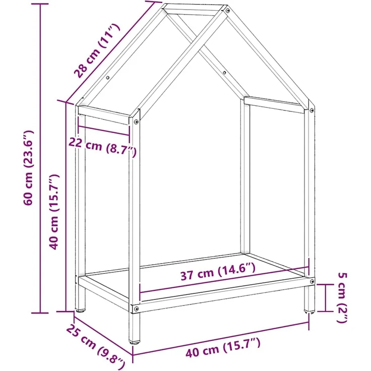 vidaXL Brennholzregal Weiß 40x25x60 cm Kaltgewalzter Stahl 864292 – Bild 10