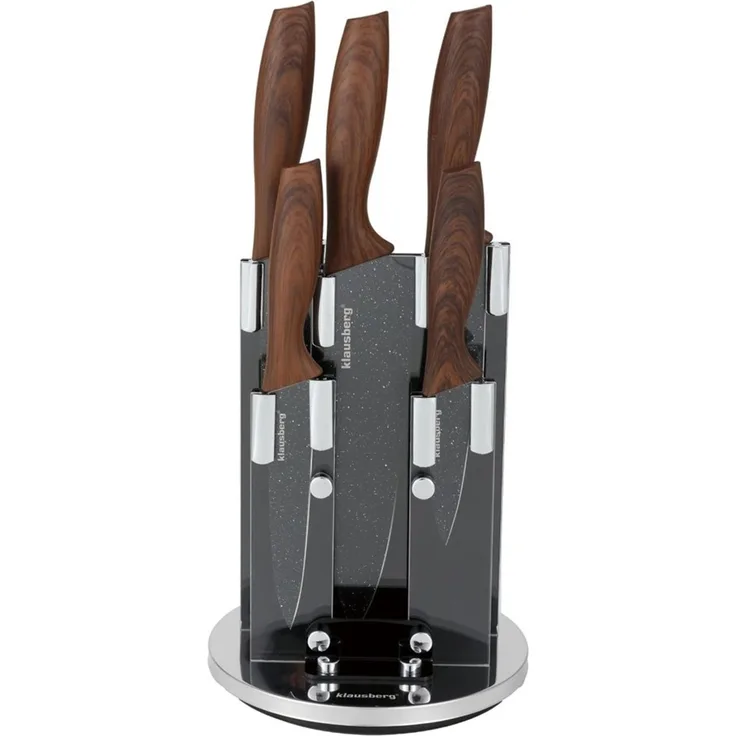 Klausberg Klausberg Satz Küchenmesser in einem drehbaren Ständer KB7615