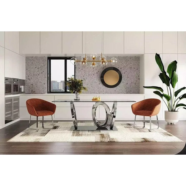 JVmoebel Esstisch Moderner Designer Esszimmer Esstisch Küchentisch Glasplatte, Made in Europa
