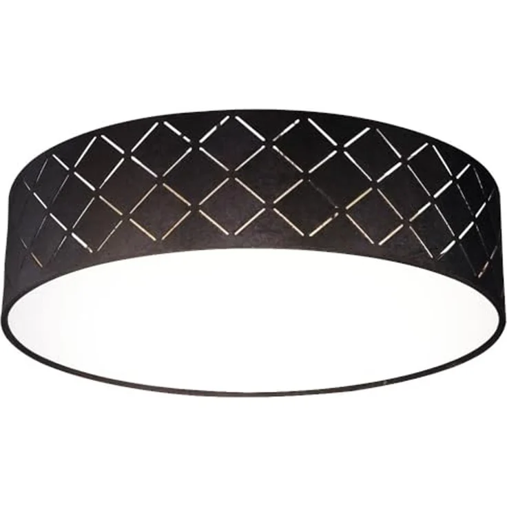 LED Deckenleuchte, Textil, schwarz, gold, satiniert, D 38 cm – Bild 2