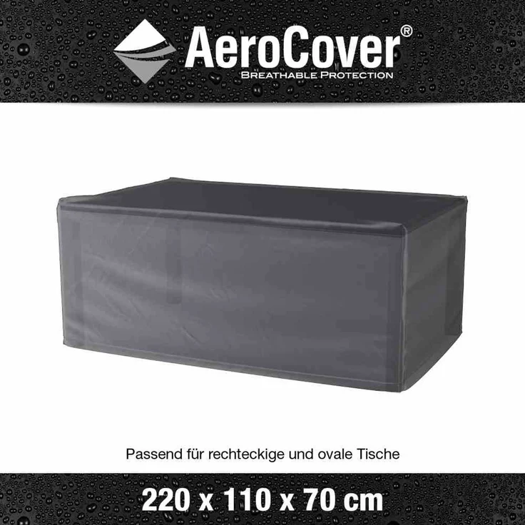 AeroCover Schutzhülle für Tische 220x110x70 cm Schutzhaube Gartentische Tischhülle – Bild 2