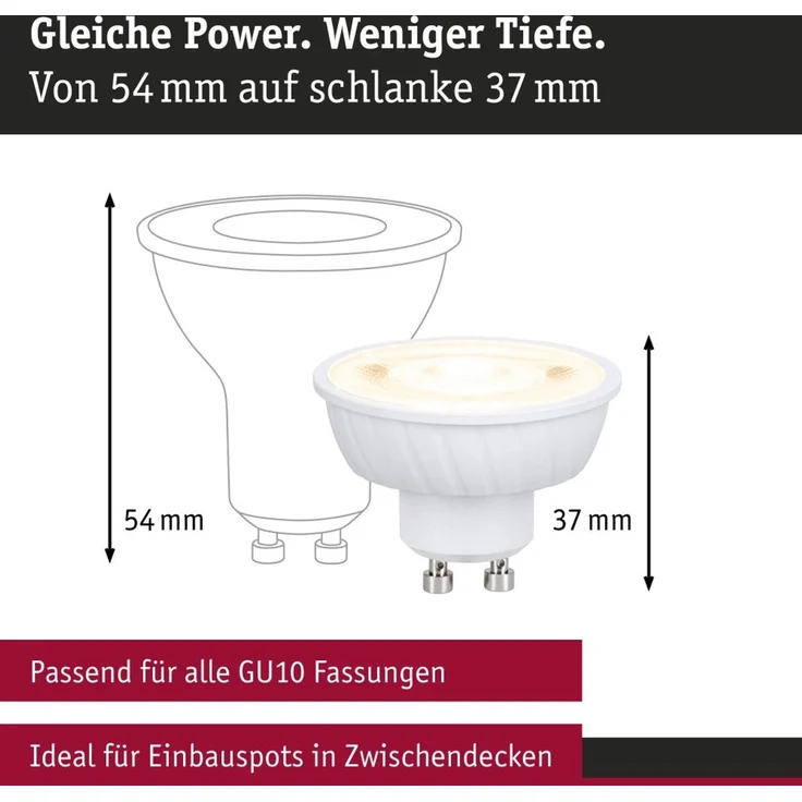 Paulmann 29268 Standard 230V LED Reflektor 3-er Set GU10 550lm 2700K Signalweiß – Bild 6