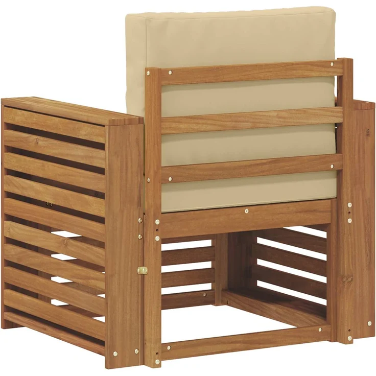 vidaXL Outdoor-Sofagarnitur Natur und Beige Massivholz Akazie 3436363 – Bild 5
