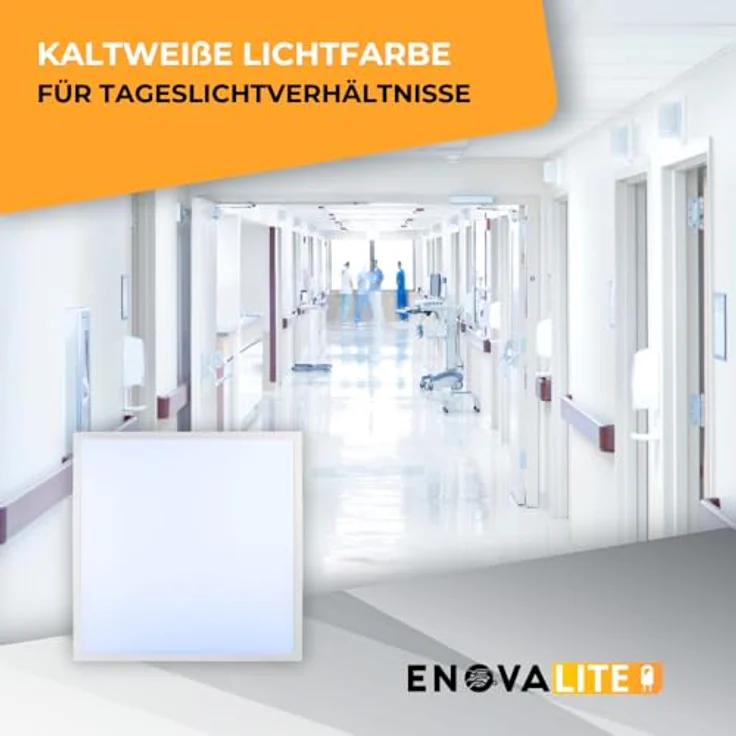 ENOVALITE LED Panel 4er Pack LED Panel, 62x62 cm, 36 W, 3600 lm, 6000 K, LED fest integriert, Tageslichtweiß, kaltweiß – Bild 6