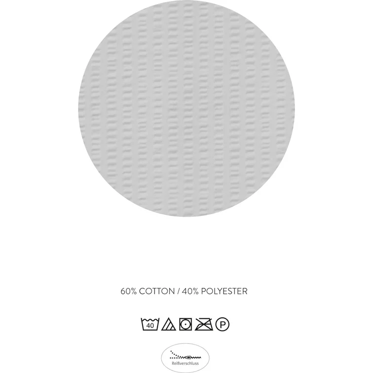 Traumhaft schlafen - Castell - Markenbettwäsche Poly-Cotton Seersucker Bettwäsche 0290334 ORNAMENT, sturmgrau, 1x 135x200 cm + 1x 80x80 cm – Bild 5