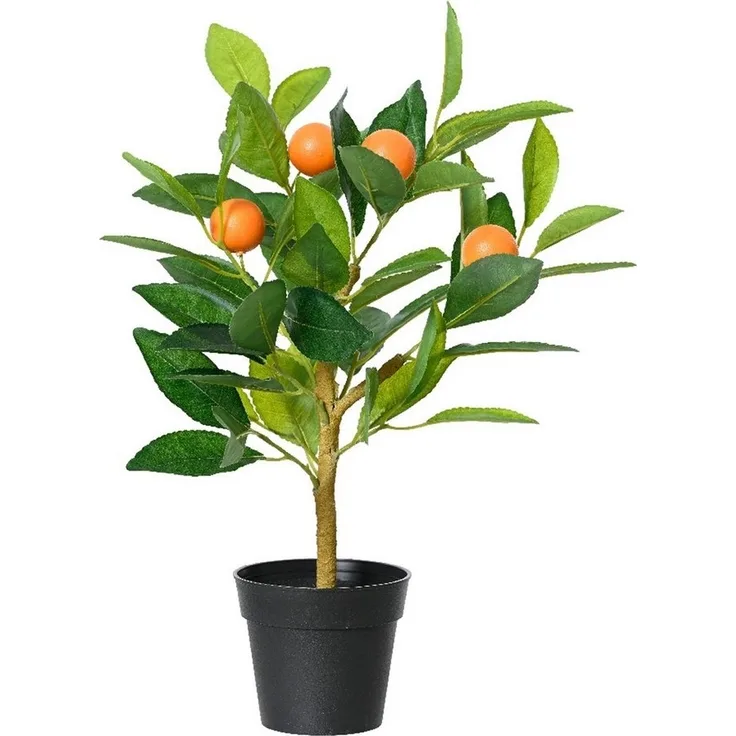 Kunstbaum CITRON, Grün, Orange, Kunststoff, Naturgetreu, Orangenbaum, Kaemingk, Höhe 43 cm