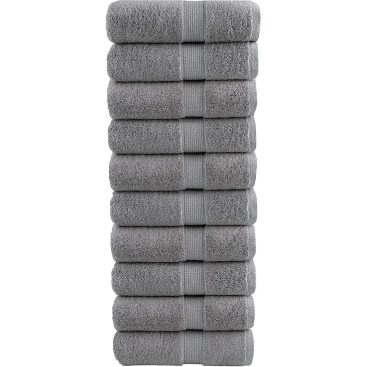 vidaXL Premium-Waschtücher SOLUND 10 Stk. Grau 30x30 cm 600 g/m² 137301