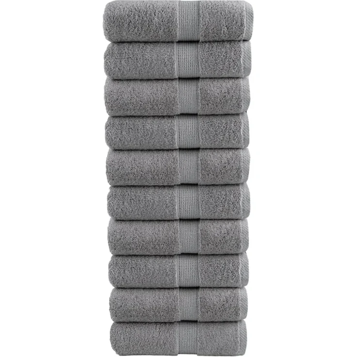 vidaXL Premium-Waschtücher SOLUND 10 Stk. Grau 30x30 cm 600 g/m² 137301 – Bild 1