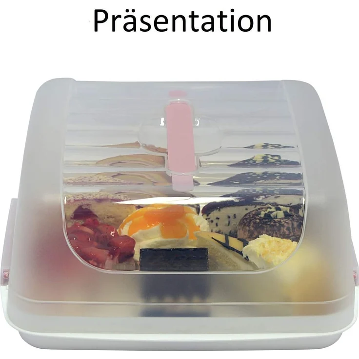 Engelland Kuchentransportbox Kleine Kuchenbox mit transparentem Deckel, Kunststoff, (Vorteils-Set, 2-tlg, sicheres Transportieren), mit Tragegriff und Klickverschluss, BPA-frei, rechteckig, Kunststoff – Bild 2