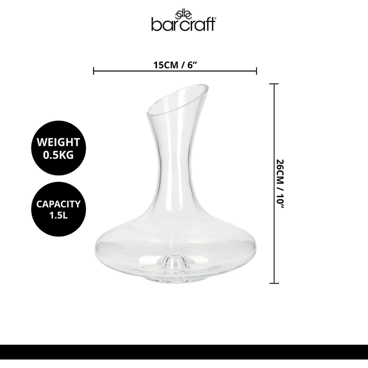 BarCraft Luxus Wein Dekanter Set in Geschenkbox, Glas, Transparent, 1,5 Liter – Bild 3