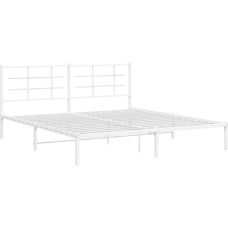 Doppelbett, Bettgestell Modernen mit Kopfteil Metall Weiß 180x200 cm d779e – Bild 3