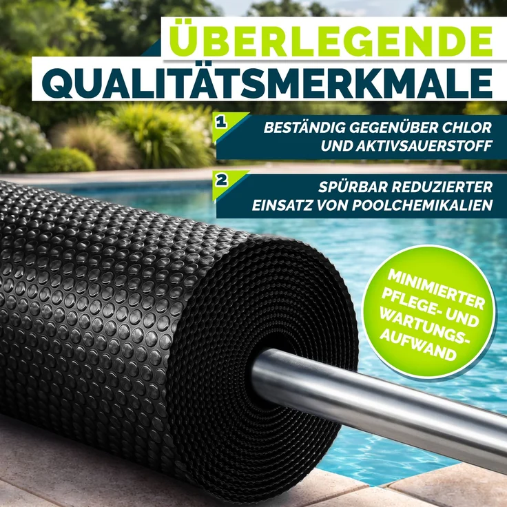tillvex® Premium Pool Solarabdeckplane 400 µm Rechteckig 549x274 cm | Solarfolie Wärmeplane zuschneidbar | Solarplane Solarabdeckung | Poolheizung Poolsolarplane für Wassererwärmung – Bild 8