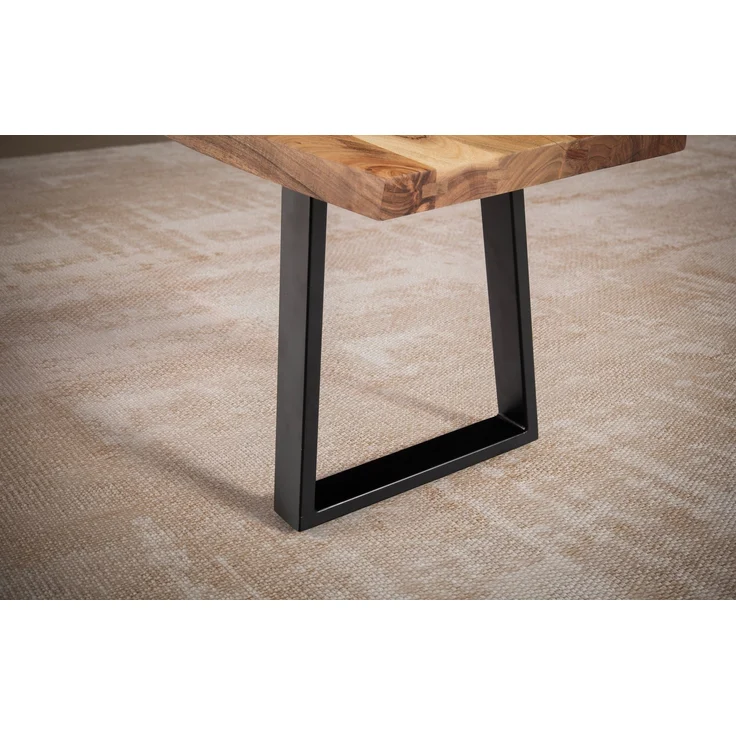 Esszimmerbank 160x40x45,5cm Akazie Massivholz Metall Baumkante Modern – Bild 6