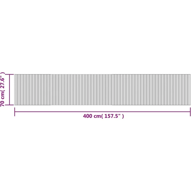 vidaXL Teppich Rechteckig Dunkelbraun 70x400 cm Bambus 376761 – Bild 7
