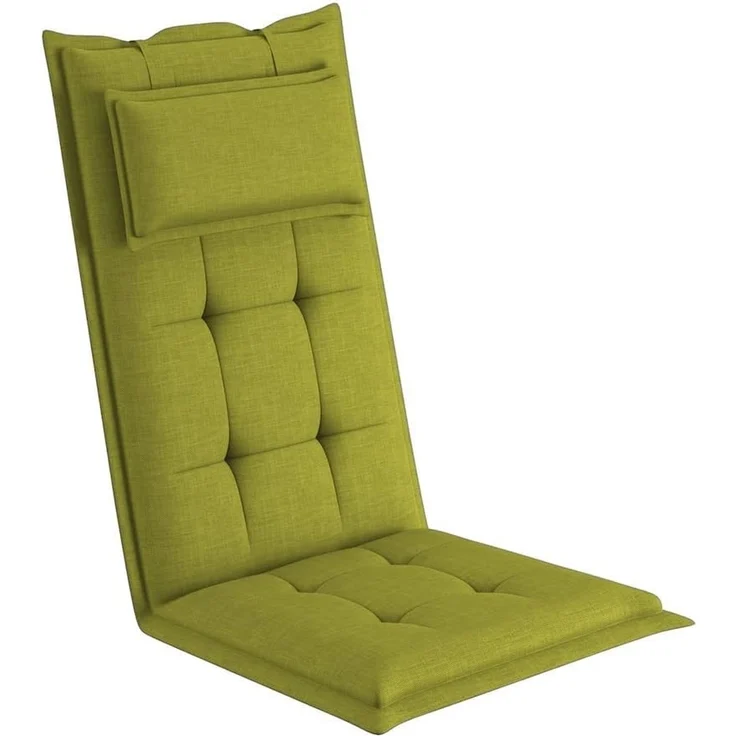 sunnypillow Hochlehnerauflage Gartenstuhlauflagen mit abnehmbarem Kopfpolster 120x50x9 cm, (1 St), Auflage Polsterauflagen UV-Lichtecht