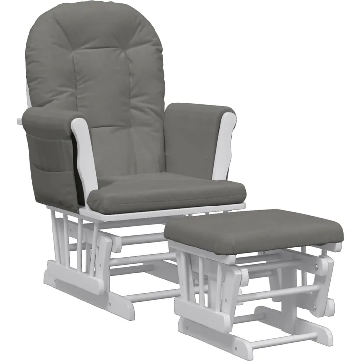 vidaXL Schaukelsessel mit Hocker Gleitend Dunkelgrau Stoff 351661
