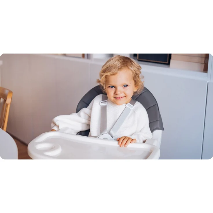 MoMi Kinderstuhl Reki, 2in1 Hochstuhl mit 5-Punkt-Gurt bis 20 kg – Bild 2