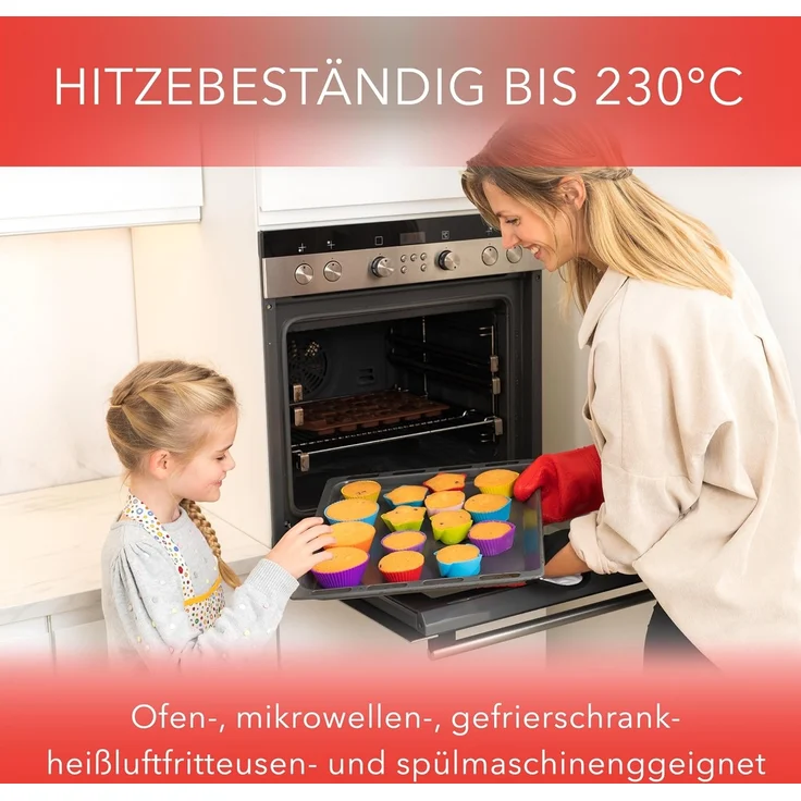 AVANA Muffinform Silikon Muffinförmchen wiederverwendbare Cupcake Backförmchen Muffin, (36-tlg), antihaftbeschichtet, umweltschonend, 8 Farben – Bild 5