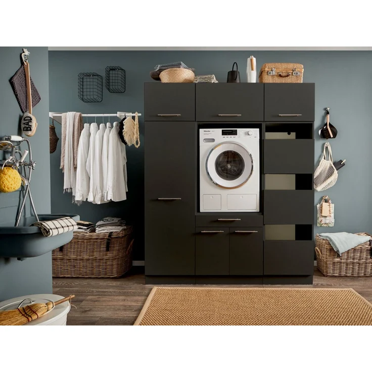 Laundreezy Aufsatzschrank, Holzwerkstoff anthrazit, 38 x 67,5 x 67,5 cm – Bild 6