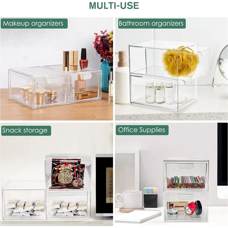 Greentainer Kosmetik-Organizer Schubladen Acryl Make-up Aufbewahrungsbox 2er Set – Bild 5