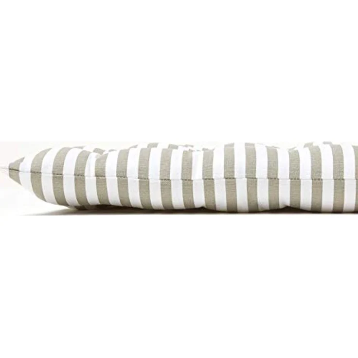 Homescapes Stuhlkissen 2-Sitzer Bankauflage mit Streifen, 100% Baumwolle, grau – Bild 5