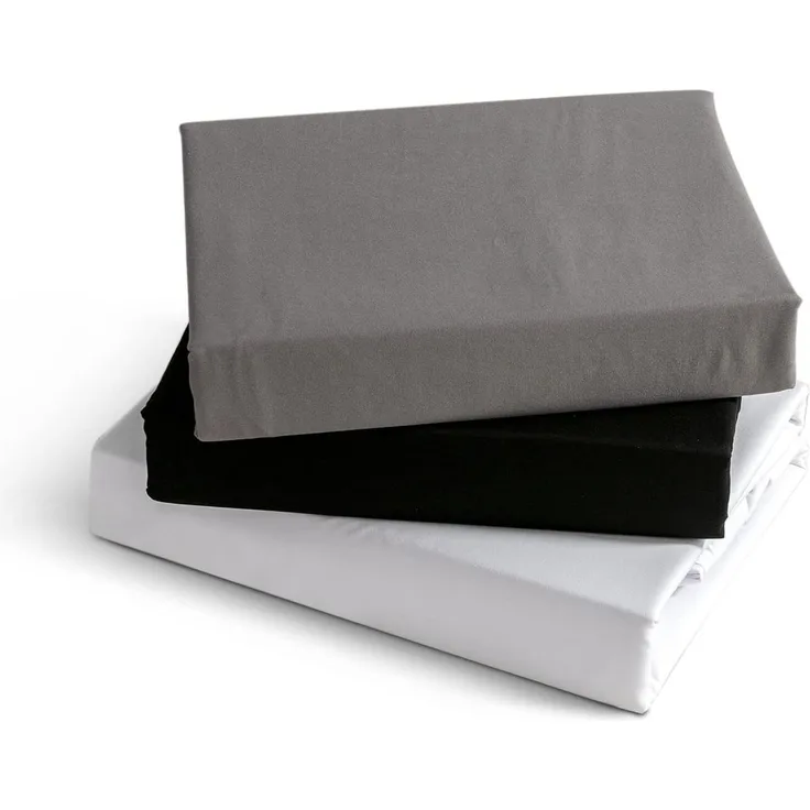 KONO Bedding Spannbettlaken - Gebürstete Mikrofaser Spannbetttuch - 30 cm Tiefe Tasche (Grau, 180x200 cm) BS-3 180 GY