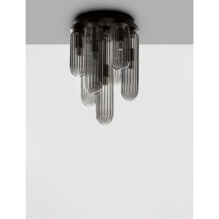 Nova Luce 9028852 GUSTAVE Deckenleuchte 7-flammig Schwarz Rauchgrau G9 – Bild 2