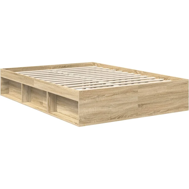 vidaXL Bettrahmen Sonoma 140 x 200 cm Massives Kiefernholz 3413301 – Bild 4