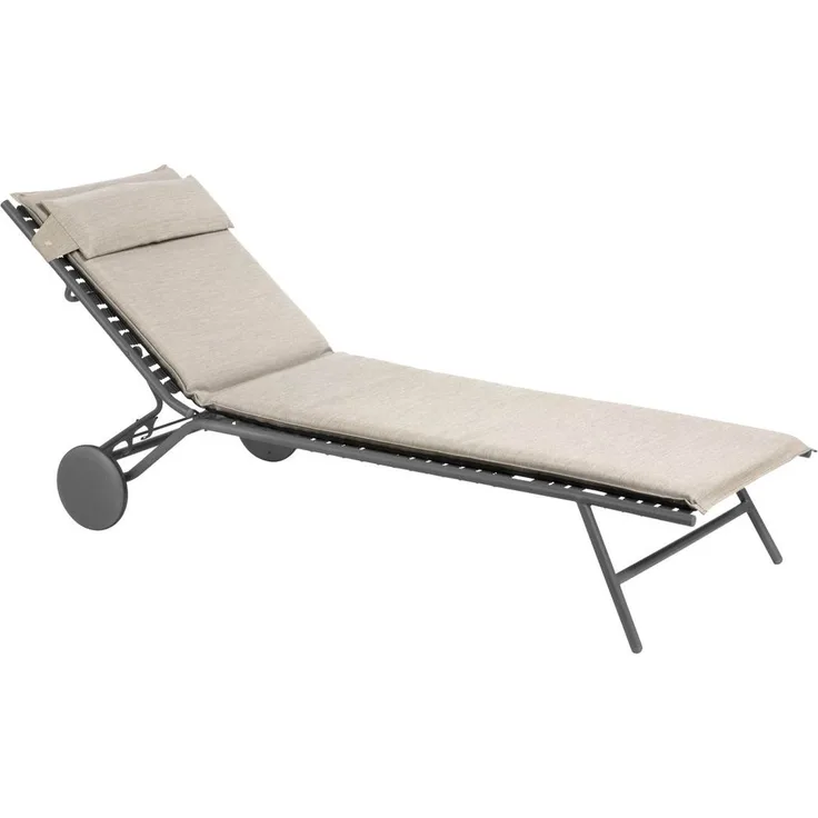 Outdoor Sonnenliege BAYANNE Latte / Gestell Titane