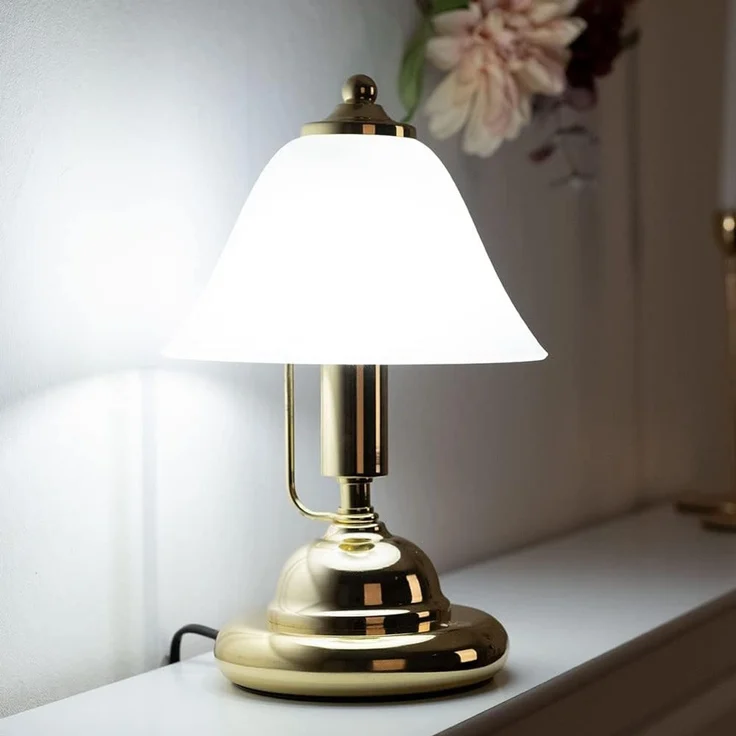 Messing LED Tischlampe, Touchschalter, Höhe 27 cm ANTIQUE – Bild 4