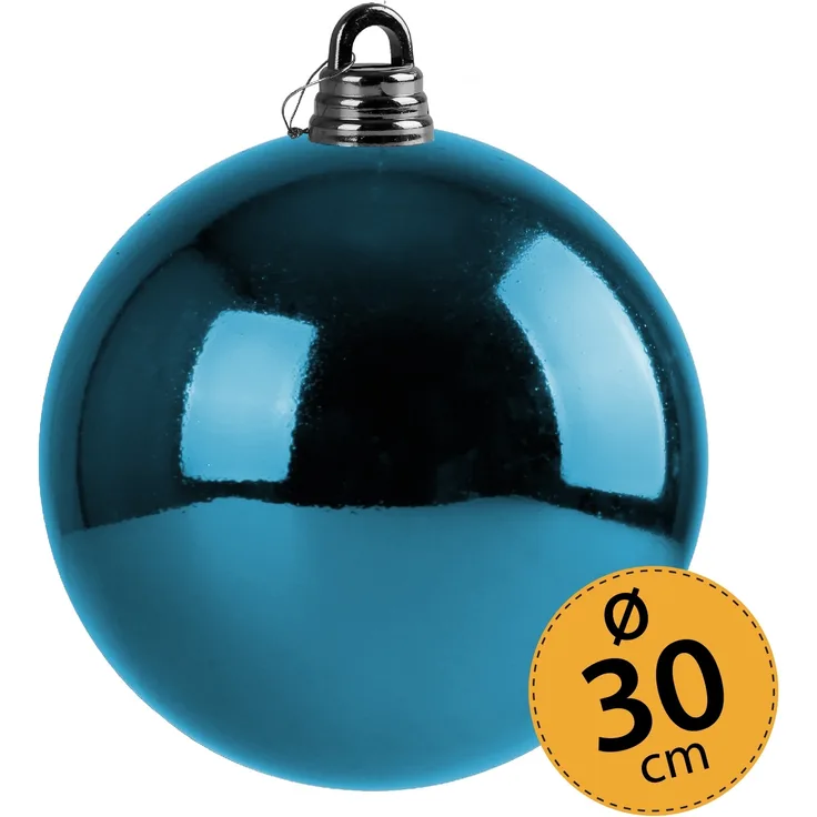 Christbaumkugel petrol Weihnachtskugel ⌀ 30 cm Baumschmuck Deko-Kugel glänzend
