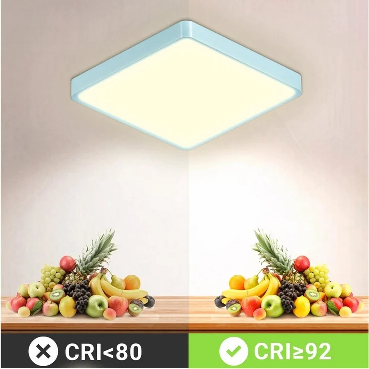 LQWELL LED Deckenleuchte Quadrat Flach LED Deckenlampe, 18W,1600LM, LED fest integriert, Tageslichtweiß, Modern Schlicht Lampe Dünn – Bild 2