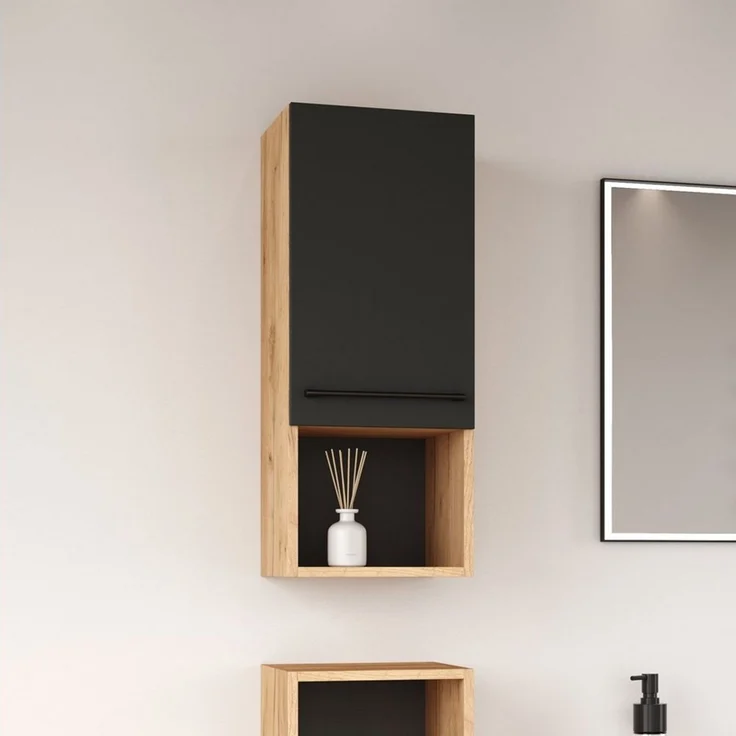 Planetmöbel Midischrank Midischrank LUX Gold Eiche / Anthrazit – Bild 2