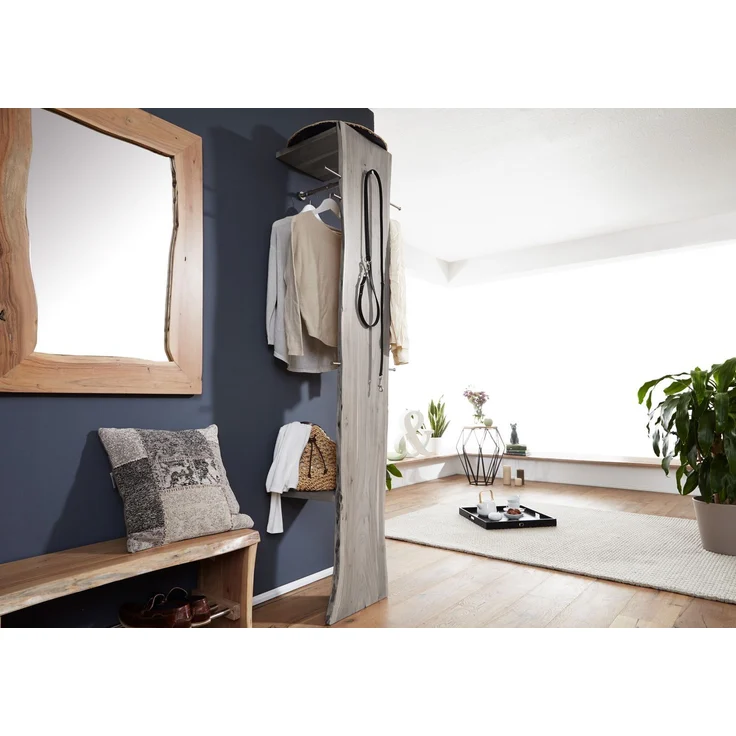 Garderobe Akazie 36x40x200 grau lackiert PURE ACACIA #914 – Bild 2