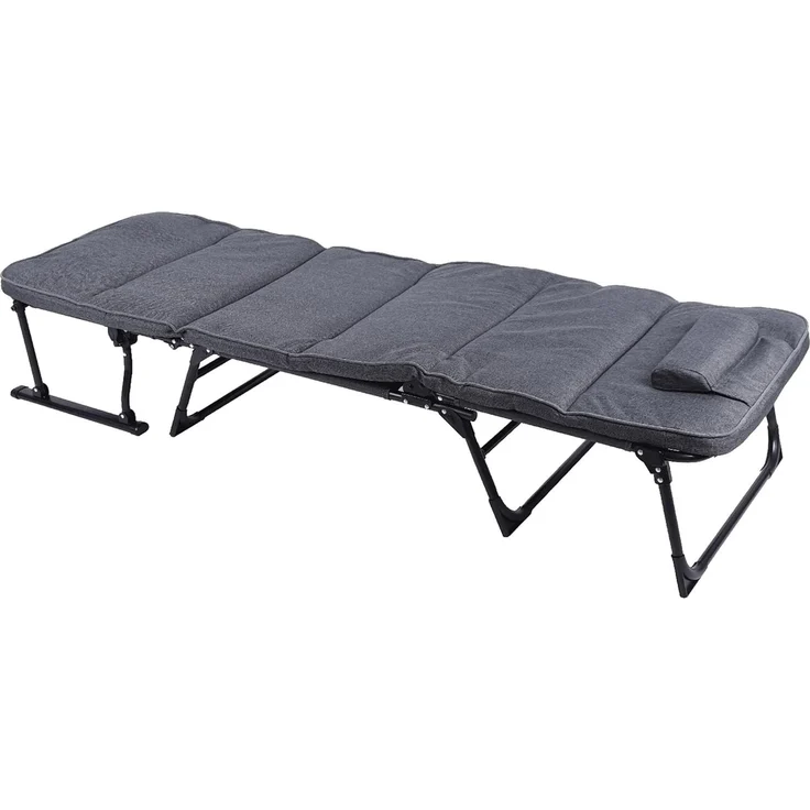 Spetebo Gartenliege 2in1 multifunktionale Sonnenliege klappbar grau - 181x59 cm, Stück, 1 St, Gartenliege, Garten Liegestuhl inklusive Polsterauflage – Bild 4
