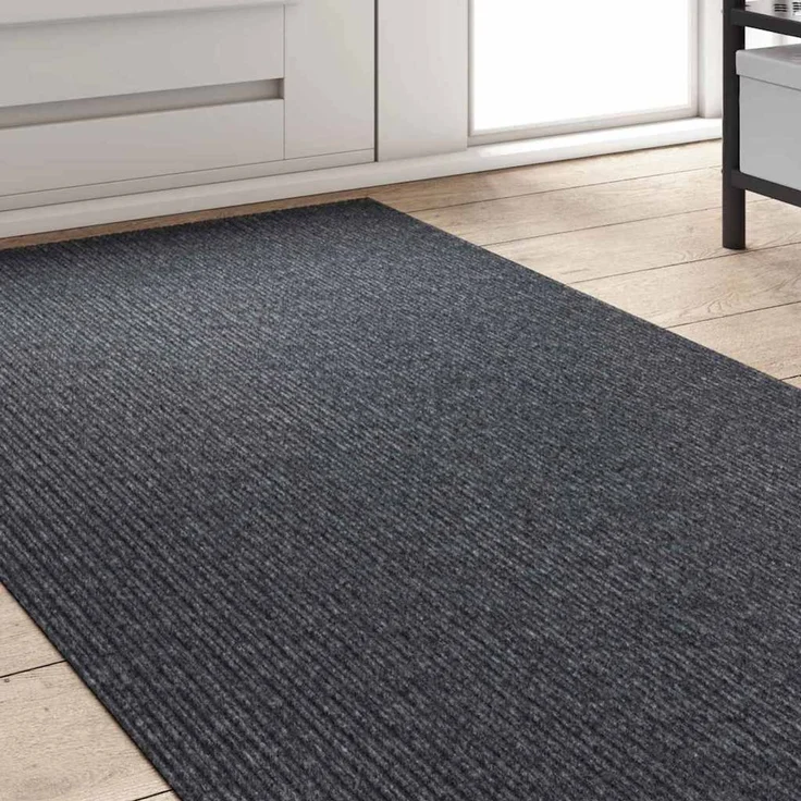 vidaXL Teppichläufer Grau 80 x 200 cm Stoff 42011416 – Bild 3