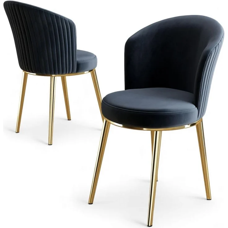 Skye Decor 'Risa - Anthracite, Gold' Stuhlset (6-teilig), Anthrazit / Gold, 45 x 87 x 41 cm – Bild 1