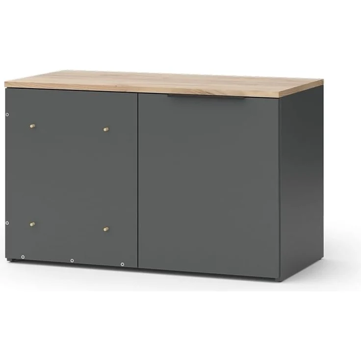 Eckkommode Wido Anthrazit 80 x 50 cm Eck Kommode mit Tür Vicco – Bild 1